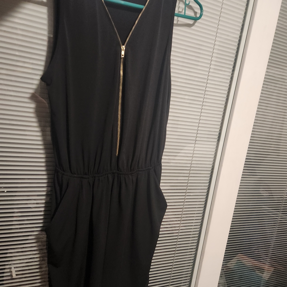 Espresso Black Dress with Gold Zipper